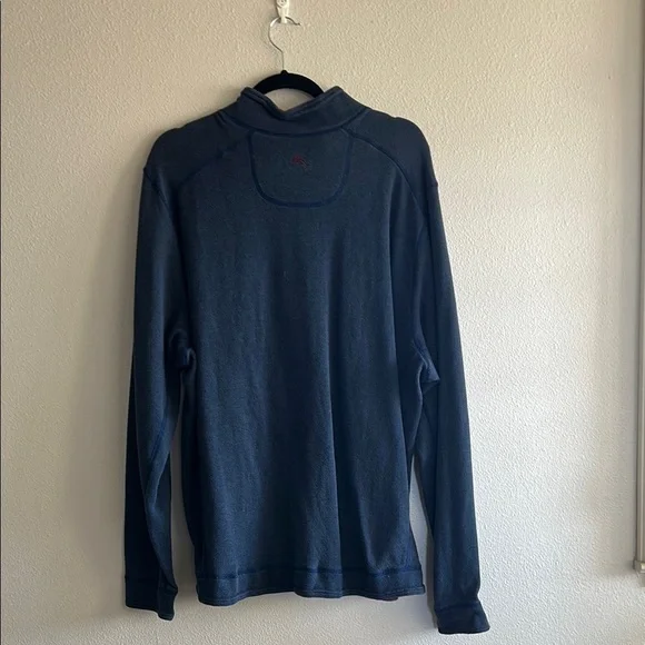 Tommy Bahama Flipshore Half-Zip Reversible Sweatshirt Navy/Burgundy - Picture 5 of 11